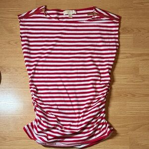 Michael Kors Striped Red and White Short Sleeve Maternity Top